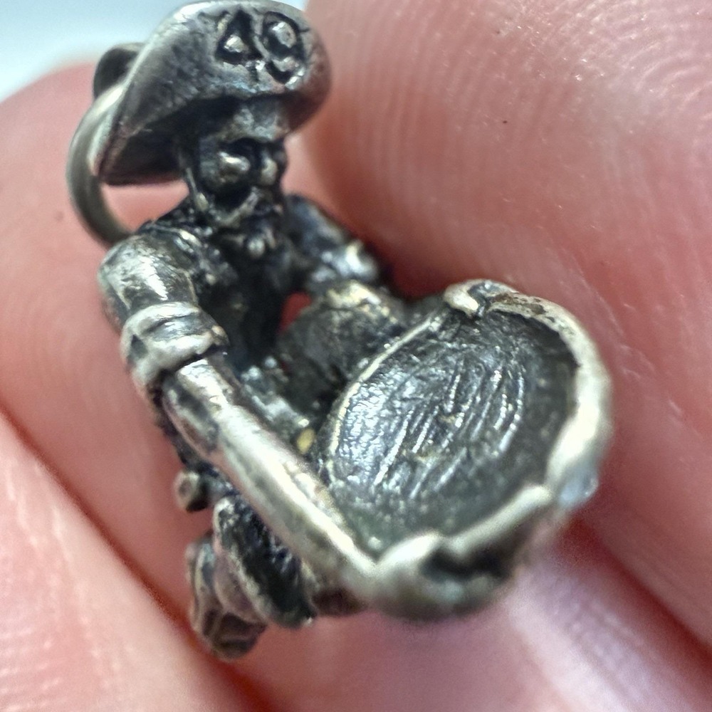 Vintage Sterling Silver Charm Prospector Panning Gold Western Cowboy 3.7 gr